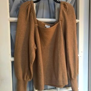 H&M camel square neck sweater